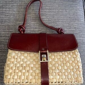 Vintage Straw & leather handbag